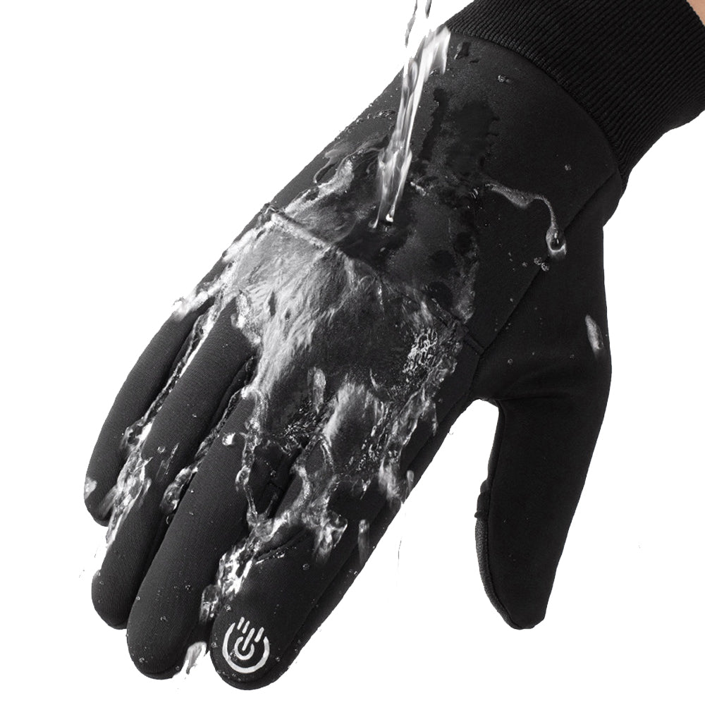 Pair of Winter Warm Gloves Water-Resistant Gloves for Cycling Fishing Skiing Hiking Travel Black