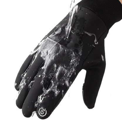 Pair of Winter Warm Gloves Water-Resistant Gloves for Cycling Fishing Skiing Hiking Travel Black
