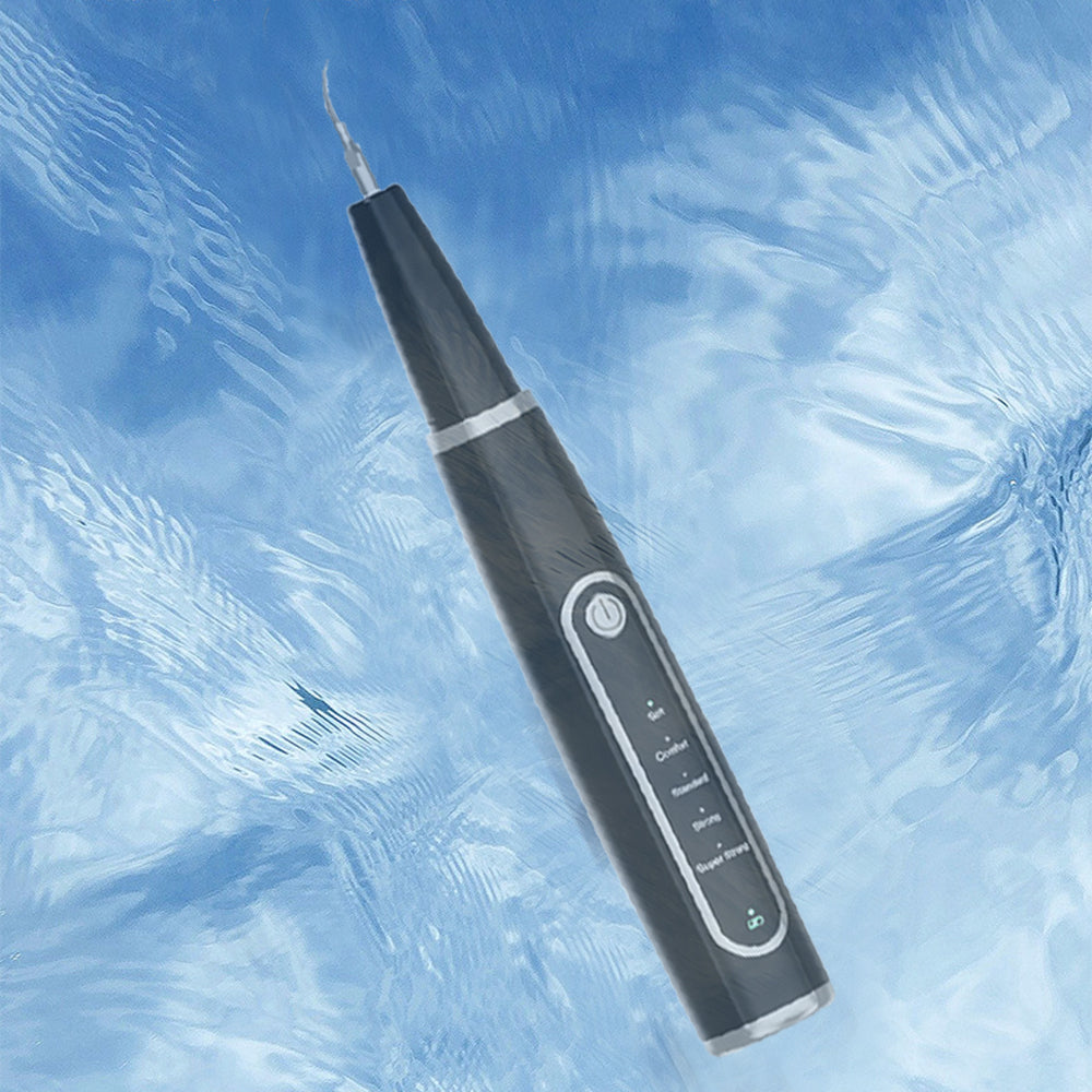 Ultrasonic Electric Tooth Cleaner Dental Calculus Remover Teeth Cleaning Kit LED Light-Black