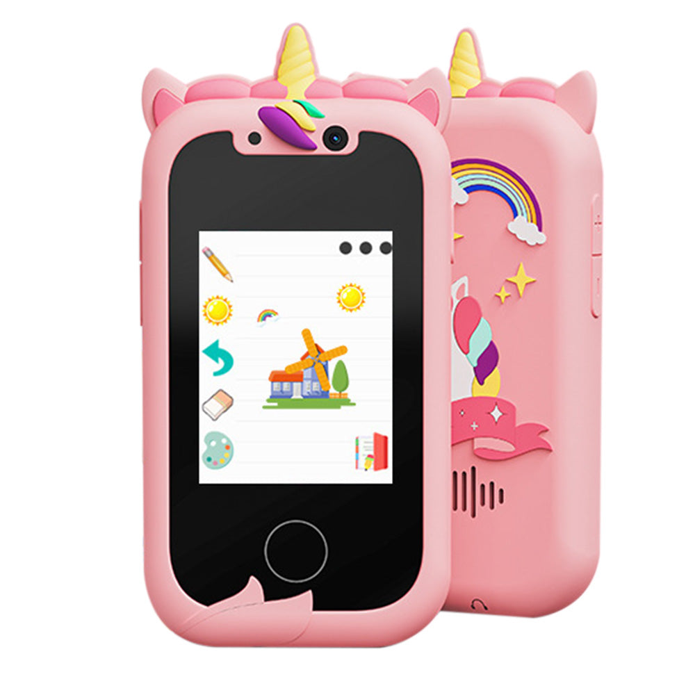 Unicorn Smartphone Learning Toy with Camera for Kids Ages 4 and Up Pink