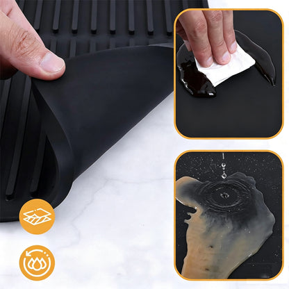 60x40cm Silicone Coffee Machine Mat with Separate Drain Pad