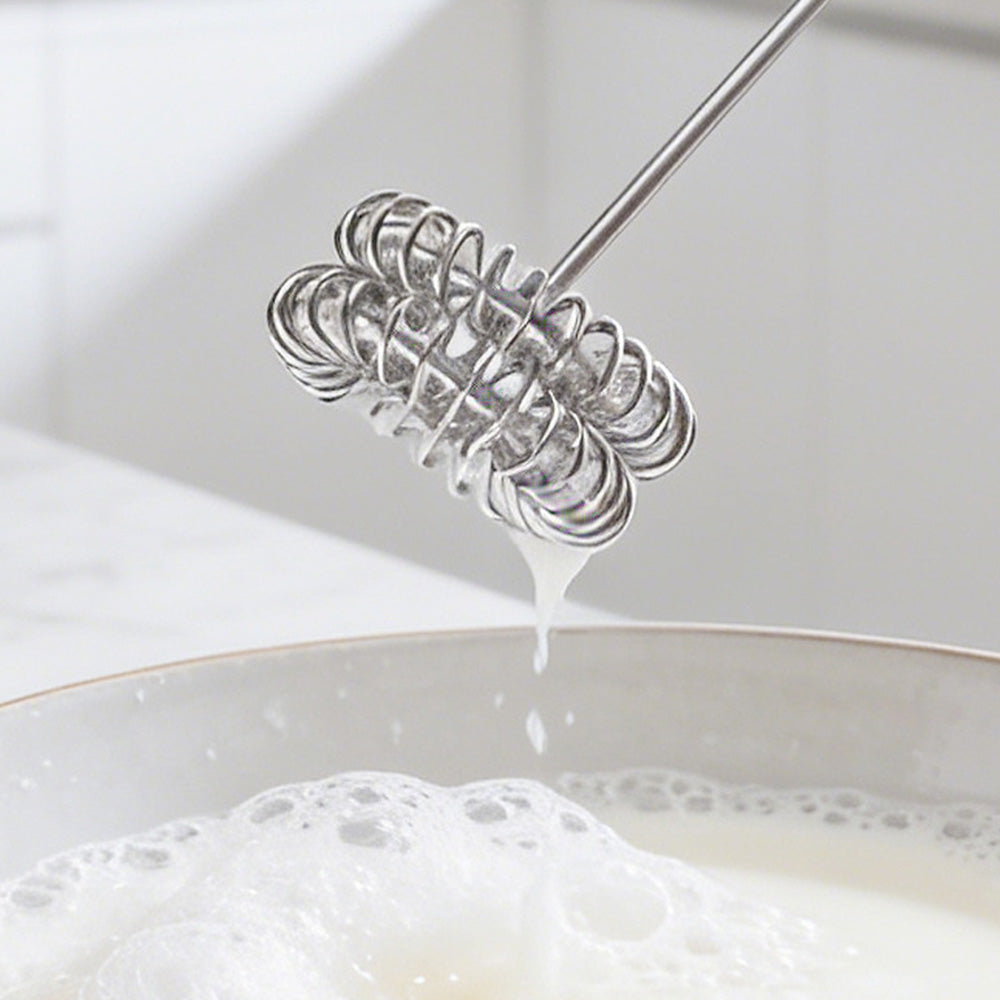 3-Speed Electric Milk Frother with 304 Stainless Steel Whisk-Black