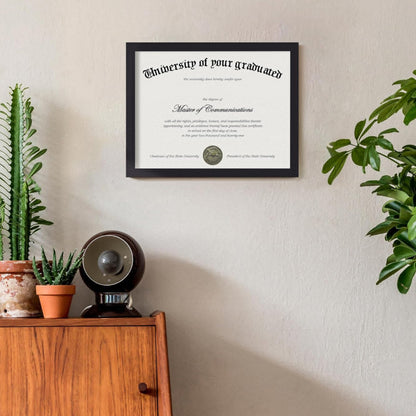 Certificate Frame with PVC for Diploma Document Photo Display-Black