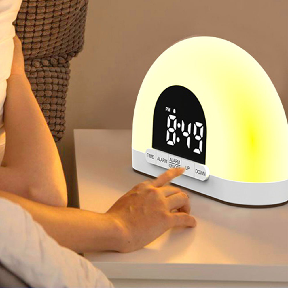 Sunrise Alarm Clock Smart Wake Up Alarm Sunlight Digital LED Night Lamp Clock
