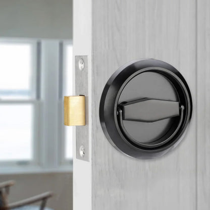 Hidden Door Lock Invisible Latch Double Sided Privacy Lock for Bedroom Bathroom Stainless Steel-Black
