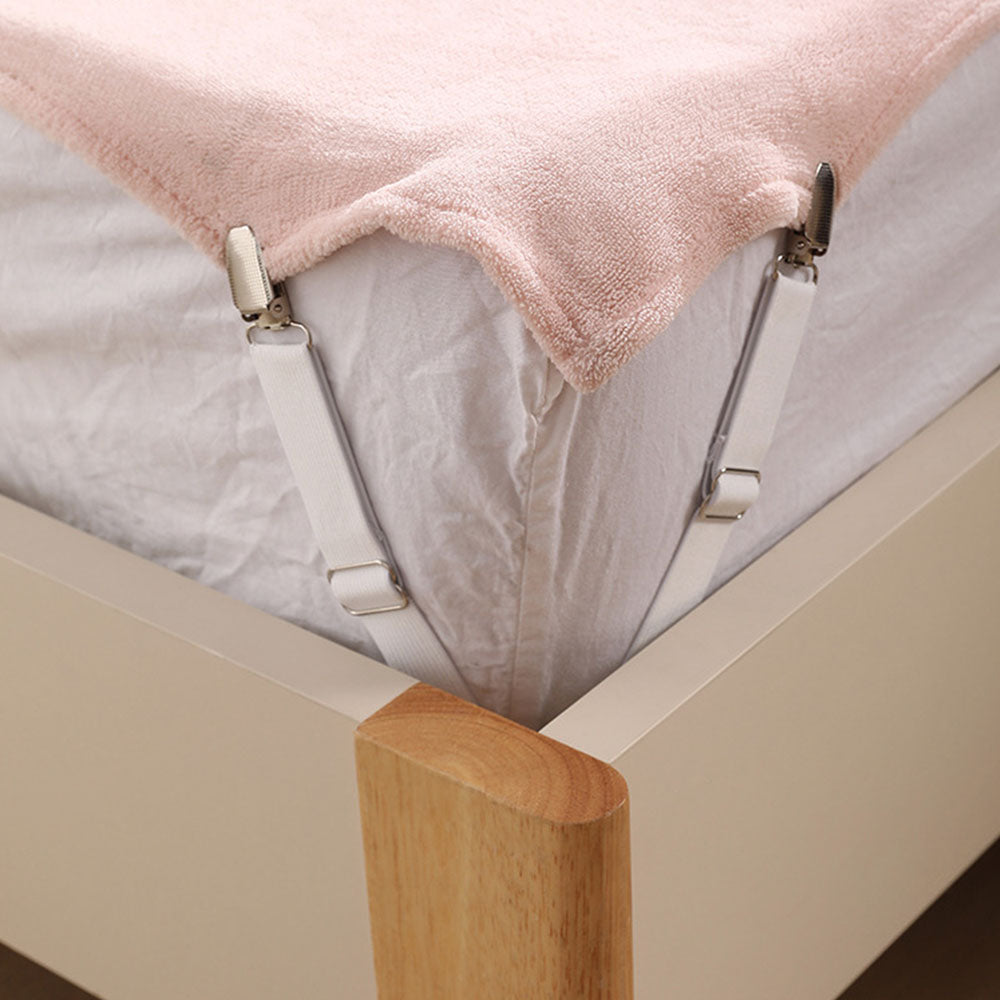 8Pcs Adjustable Bed Sheet Fastener Clips with Anti-Slip Pressure Plate