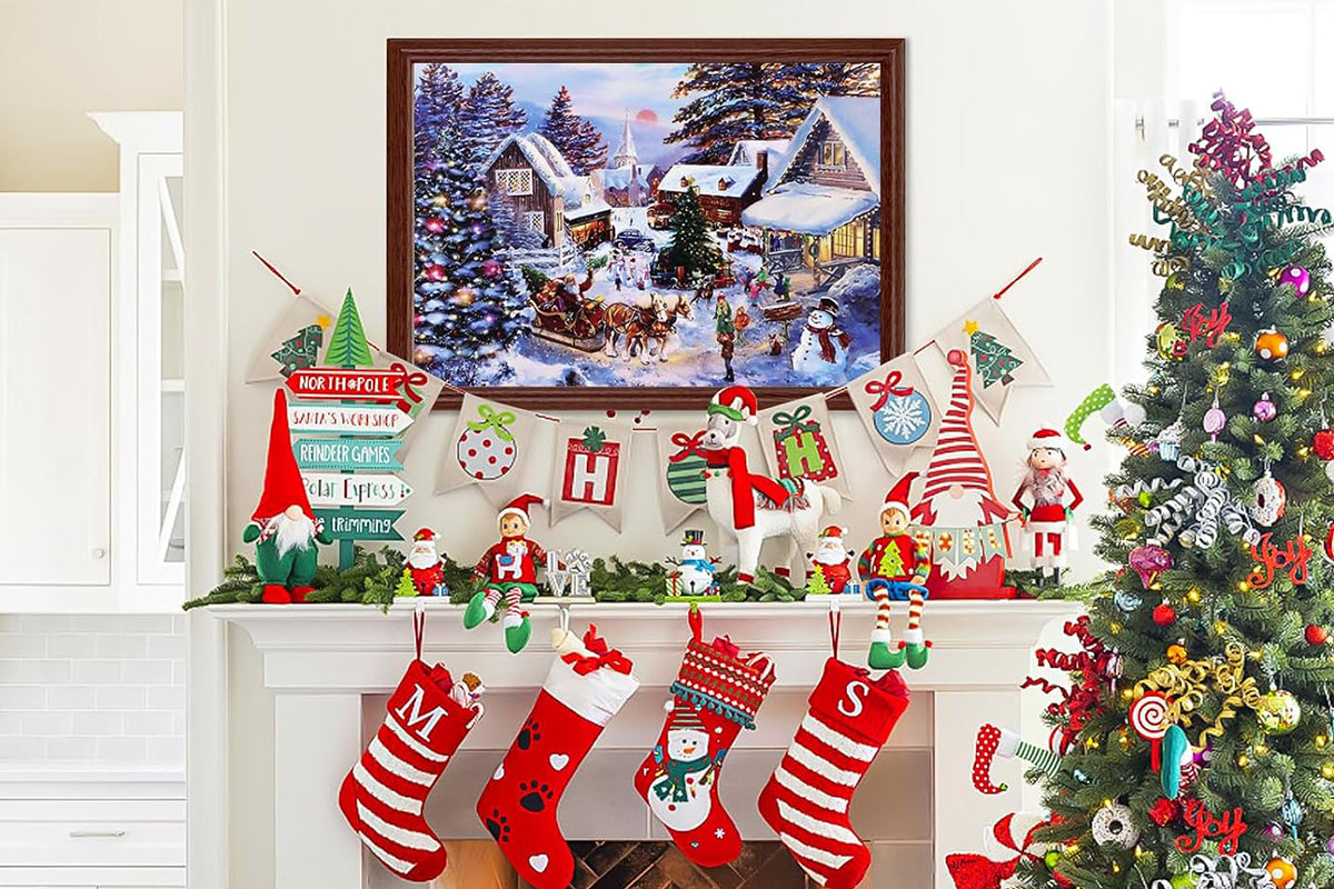 2Pcs Christmas Advent Calendar 1008 Pieces Jigsaw Puzzles 24 Box Christmas Puzzle Countdown Calendar Funny Christmas Game Gift