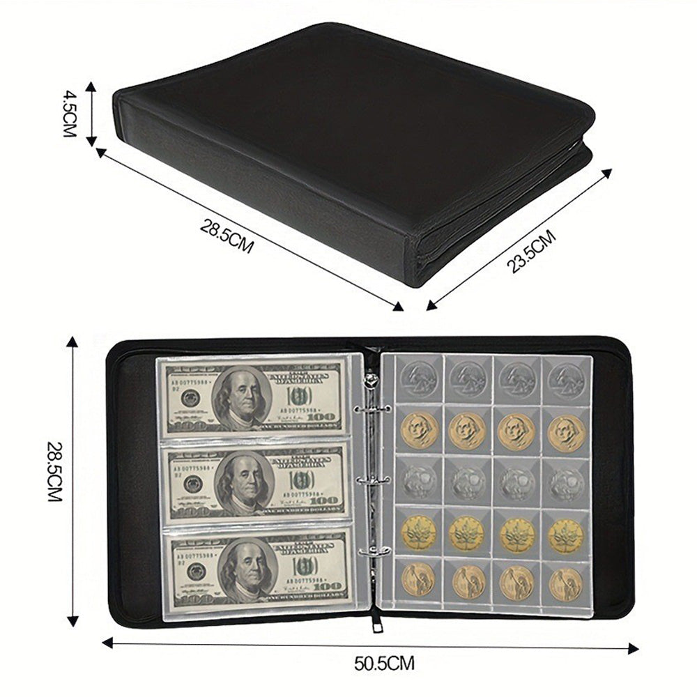 Fireproof Coin Collection Album for Coin Currency Collection Supplies and Stamps