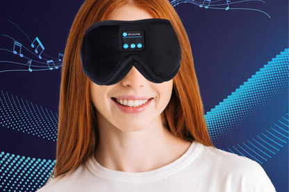 Bluetooth Sleep Headphones Wireless 3D Sleep Mask Bluetooth 5.0 Music Eye Mask with Ultra-Thin Stereo Speaker-Black