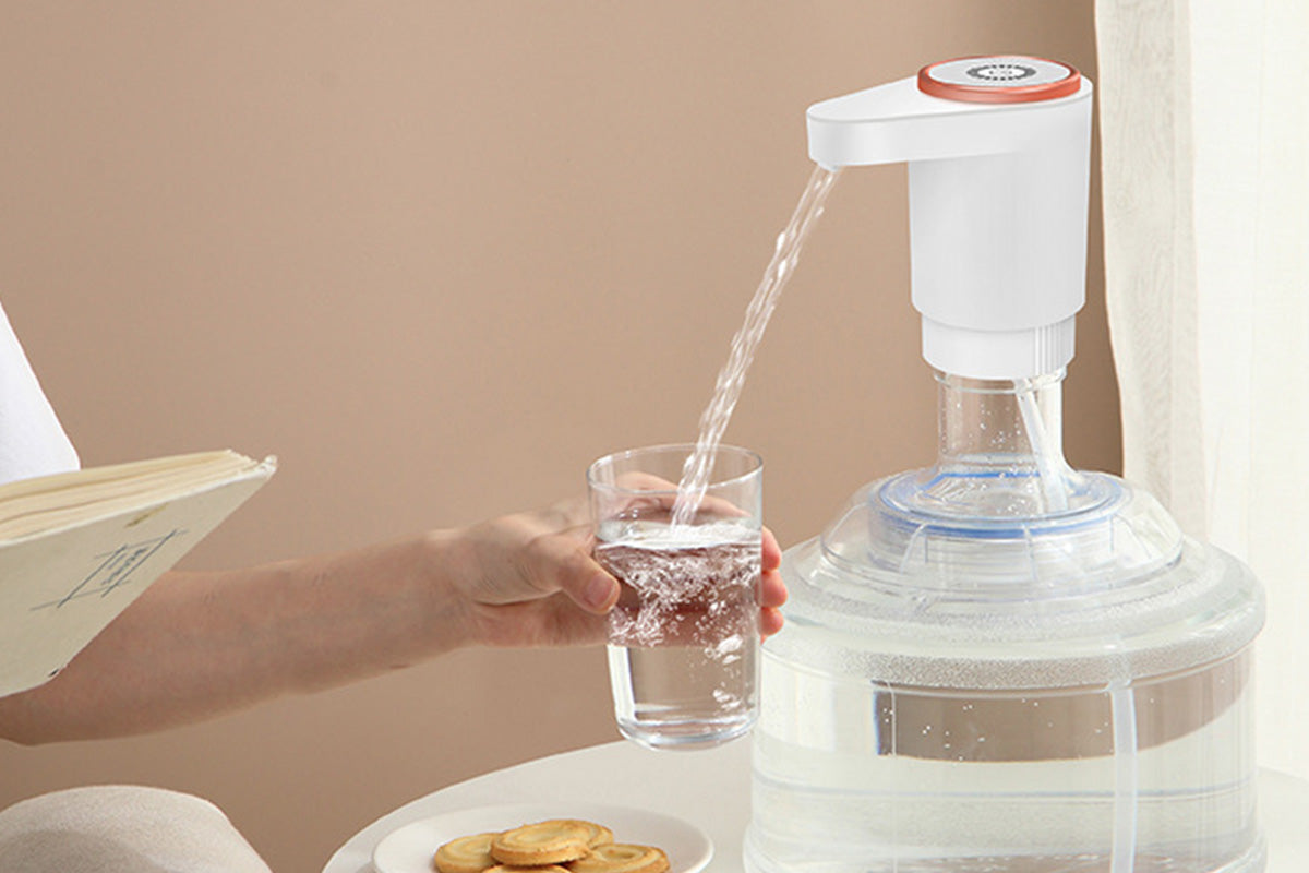 Electric Water Bottle Pump Automatic Dispenser For Kitchen Camping-White
