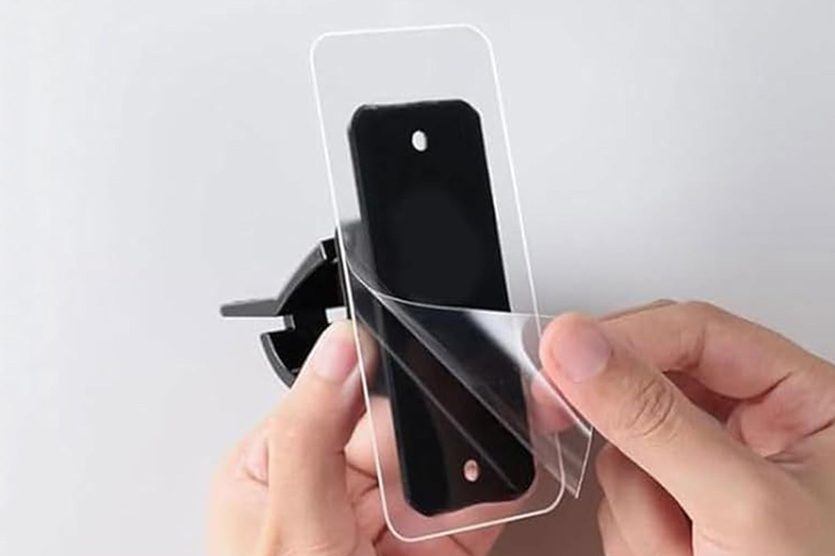 4 Piece Self Adhesive Curtain Rod Brackets Invisible Holders - Black