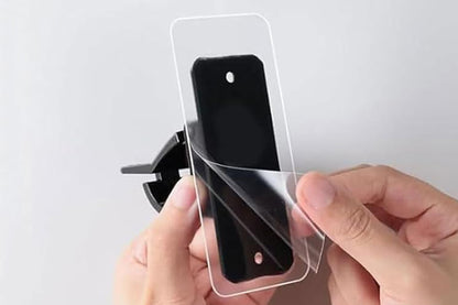 4 Piece Self Adhesive Curtain Rod Brackets Invisible Holders - Black