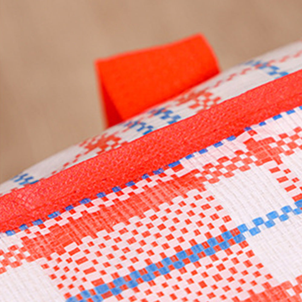 Large Stripe Storage Tote Bag Zipper Moving Bag Packing Supplies for Clothes Blanket Bedding Red