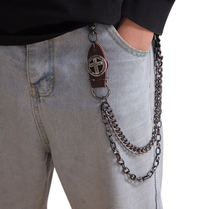 Punk Pant Chain Key Jean Wallet Chain - Double-layer Brown