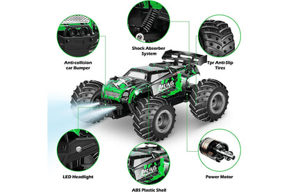 Remote Control Car 2.4GHz Rc Car Two Rechargeable Batteries Truck Toys with LED