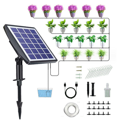 Smart Solar Automatic Drip Irrigation Watering Device Kit with Timed Watering for Pots Plants