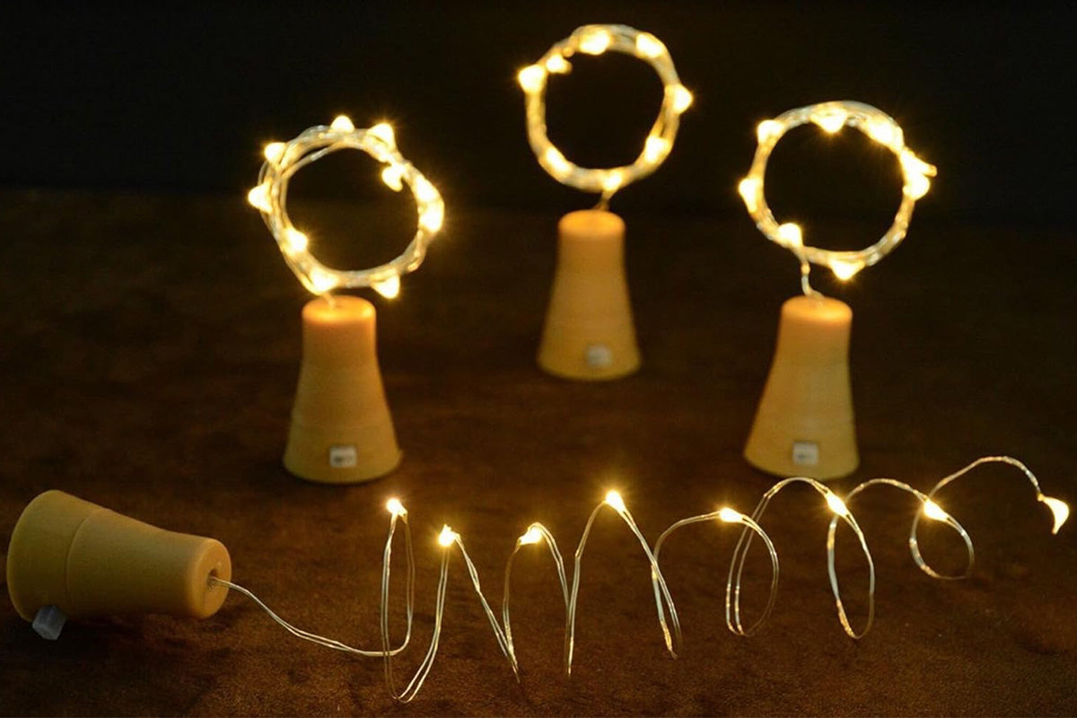 8Pcs 2m Solar Wine Bottle Light 20 LED Solar Cork String Light Fairy Light Wire Light