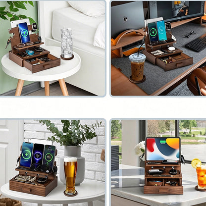 Phone Charging Station and Nightstand Organizer
