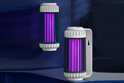 Electric Mosquito Killer Lamp Portable  USB Rechargeable Mosquito Zapper Fly Trap LED Night Light-Grey color
