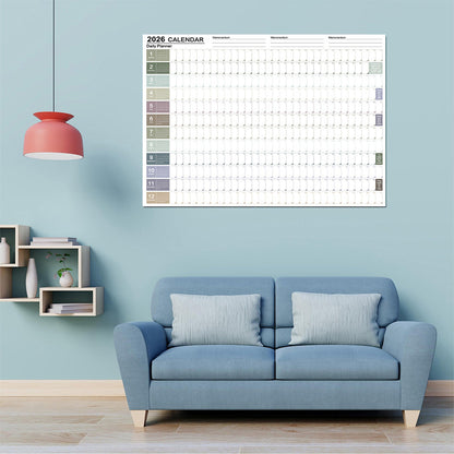 2026 Full Year Wall Planner Large Hanging Daily Calendar for Office Home