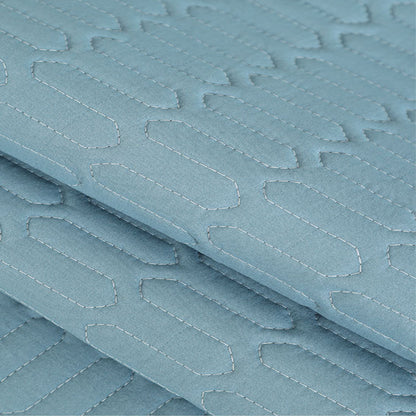 Quilted Sectional Couch Covers Non-Slip Sofa Slipcover -Blue