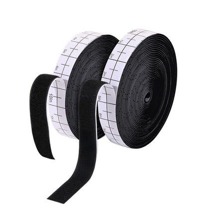 30Ft Hook and Loop Strips with Adhesive 2 Rolls Heavy Duty Hook Loop Tape -Black