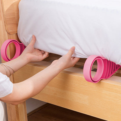 2Pcs Ergonomic Mattress Lifter Wedge Elevator Bed Making Lifting Handy Tool Pink