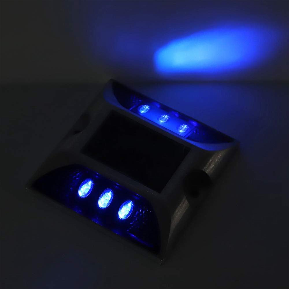 2 Piece Solar Deck Lights for Roadway Driveway - Blue