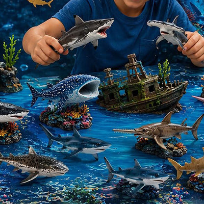 2D Acrylic Shark Christmas Advent Calendar 24-Day Christmas Countdown For Adults