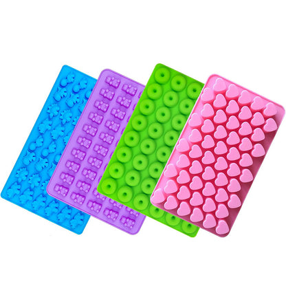 4 PCS Silicone Candy Molds with 2 Droppers Gummy Candy Molds for Chocolate Gummy DIY