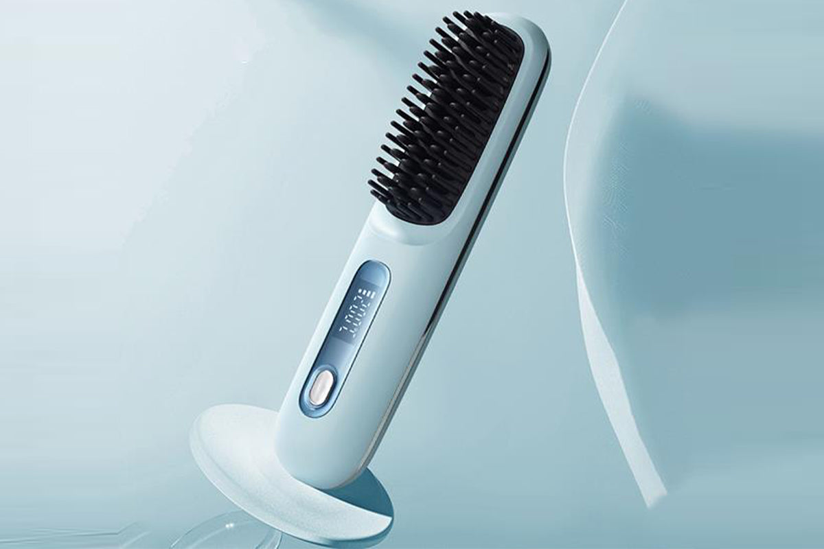 USB Cordless Mini Hair Straightener Brush Anti Scald Comb