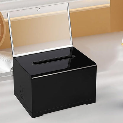 Lockable Suggestion Box with Keys for Voting Donations - Black