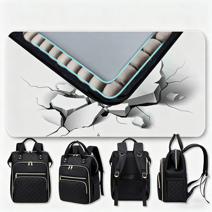 2-in-1 Lunch Backpack For Women Laptop Backpacks Travel Backpacks-Black