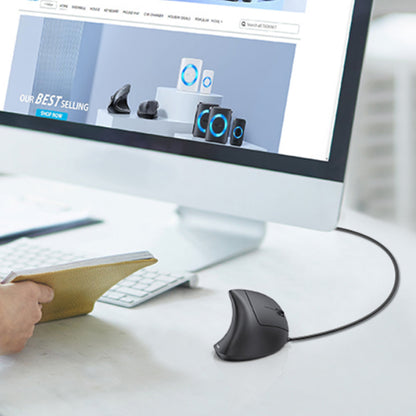 5-Button Ergonomic Mouse USB Wired Standing Gaming Mice Compatible with Laptop Computer