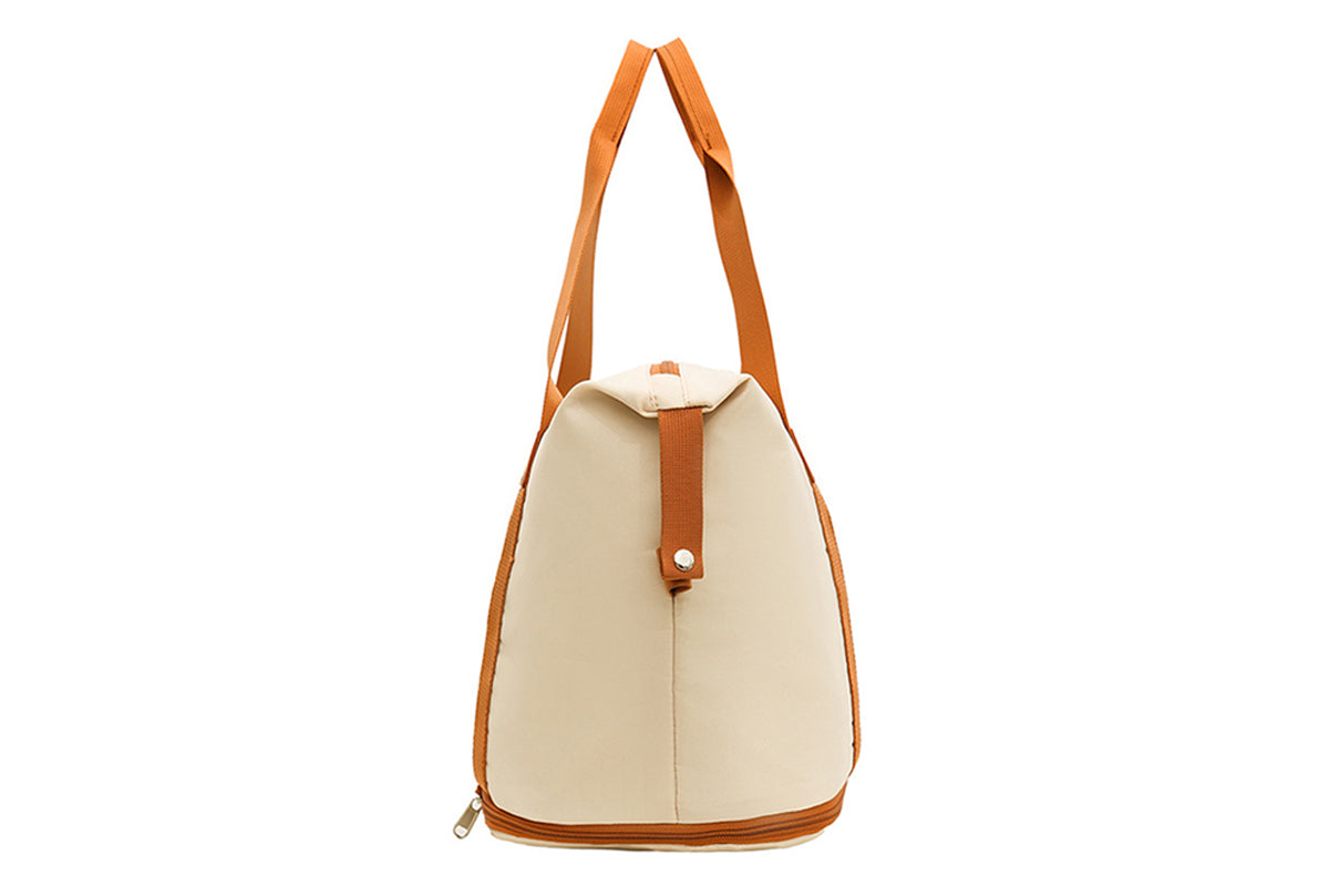 2Pcs Expandable Overnight Travel Duffel Bag Set Weekender Bag with Toiletry Bags -Khaki