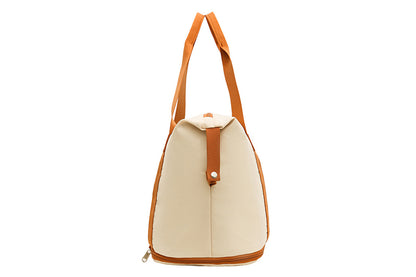 2Pcs Expandable Overnight Travel Duffel Bag Set Weekender Bag with Toiletry Bags -Khaki