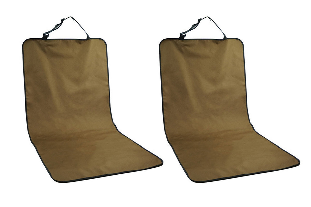 2Pcs Nonslip Waterproof Durable Car Universal Fit Interior Backseat Dog Seat Covers-Brown