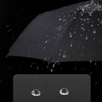 Automatic Folding Umbrella UV Protection Sun Umbrella with Safe Reflective Stripe Black