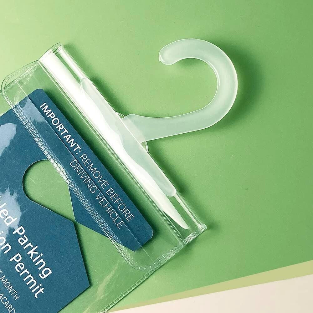 Set of 2Pcs Clear Handicap Placard Holder for Auto Handicapped Placard Protector Cover Hanging Sleeve