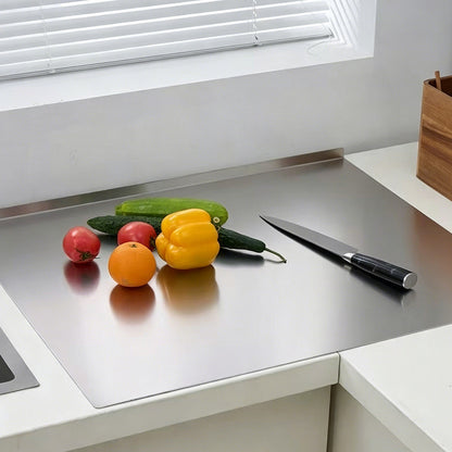 Stainless Steel Cutting Board L Shape Non Slip Metal Chopping Board for Kitchen