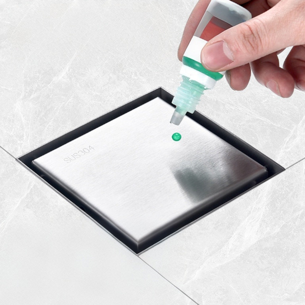 Square Shower Drain with Filter-Silver