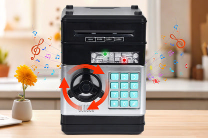 Electronic ATM Piggy Bank with Password Lock Money Coin Saving Box Toys for Little Ones Gifts -Black
