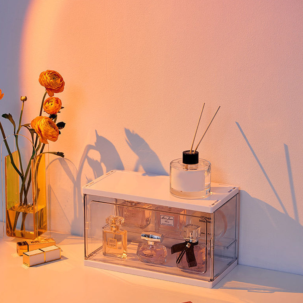 Transparent Desktop Storage Box Perfume Display Stand Cosmetics Dustproof Storage Case