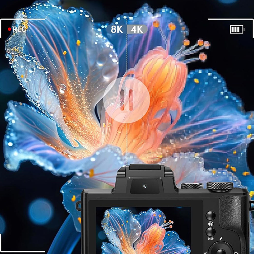8K Digital Cameras for Photography Dual-Len Camera for YouTube