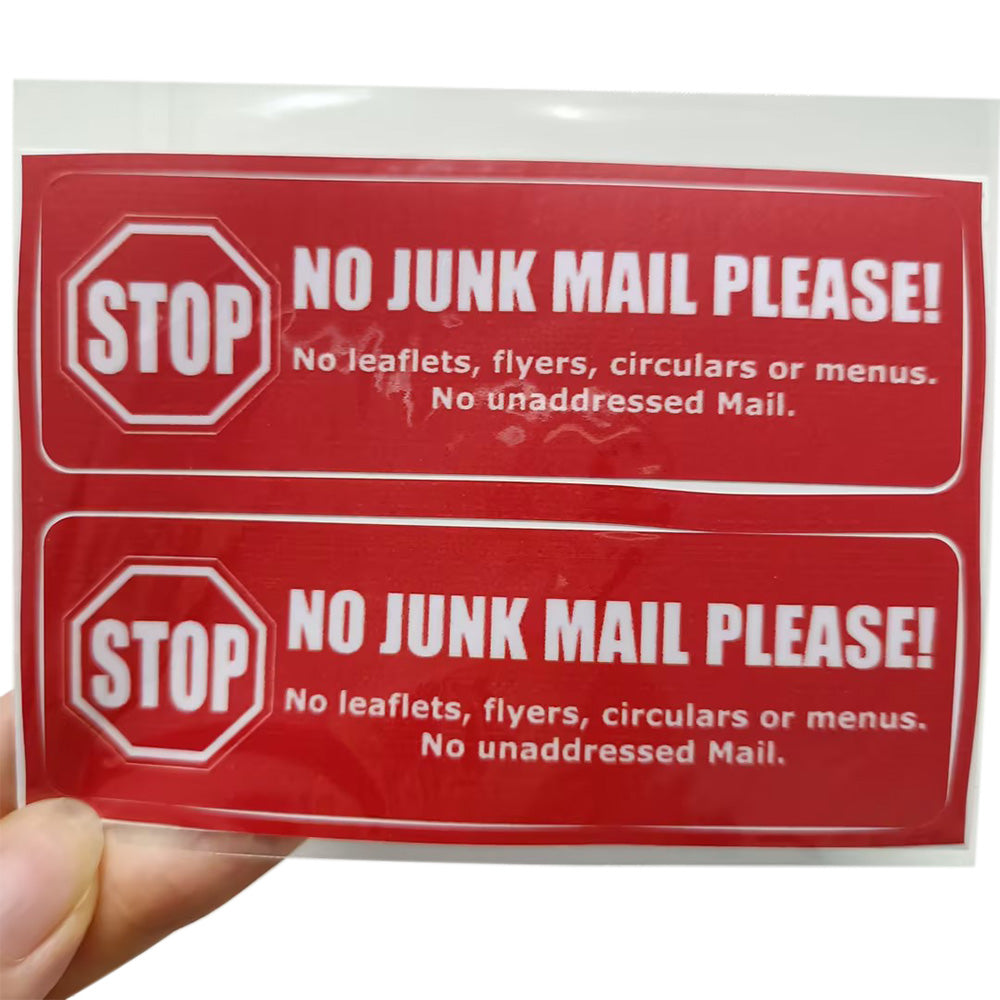 10 Pack Self Adhesive No Junk Mail Mailbox Stickers