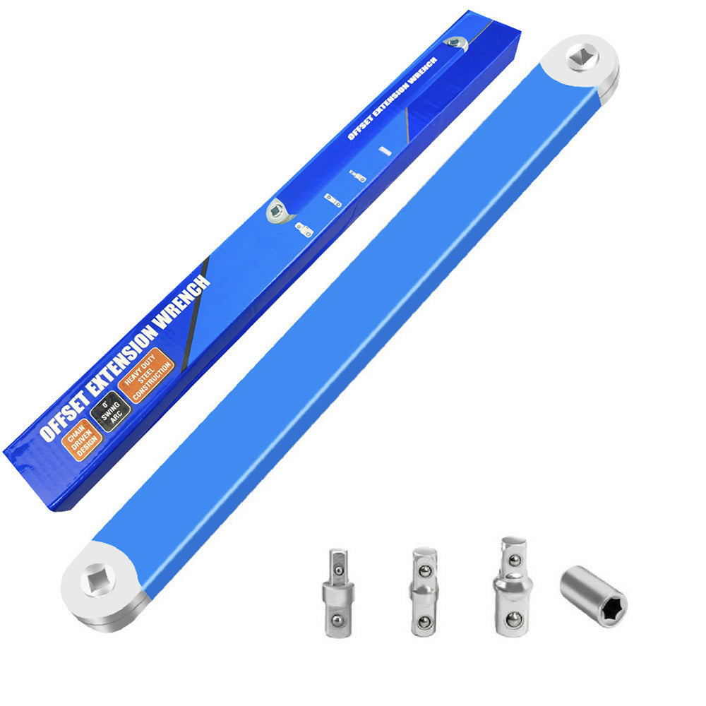Offset Extension Wrench Impact Spanner Wrench with Square Drive Adapters for Car