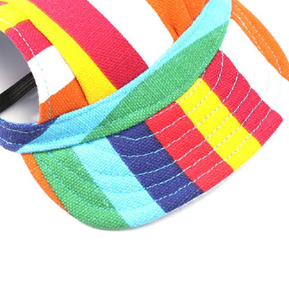 Dog Cat Pet Baseball Cap with Ear Holes and Adjustable Strap - Mixed Color