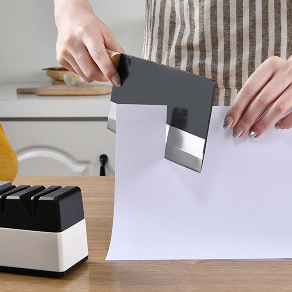 4-Grinding Electric Knife Sharpener USB Kitchen Scissor Sharpening Tool