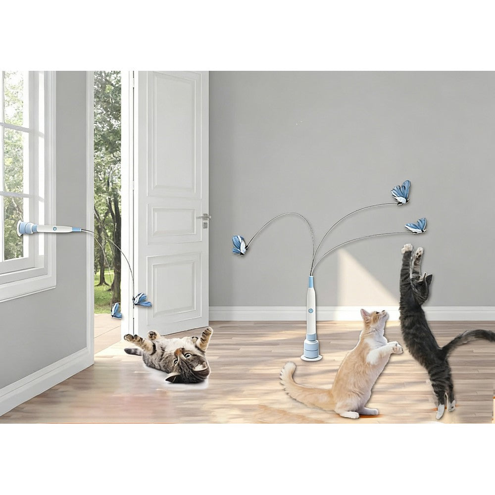 Interactive Cat Toys Electric Cat Teaser with 360-degree Spinning Butterfly