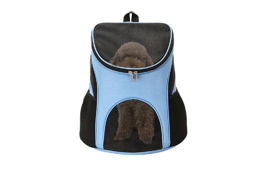 Portable Travel Ventilated Design Breathable Pet Carrier Backpack For Dog And Cat-Blue